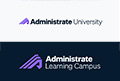 Administrate University and Administrate Learning Campus logo lockups.